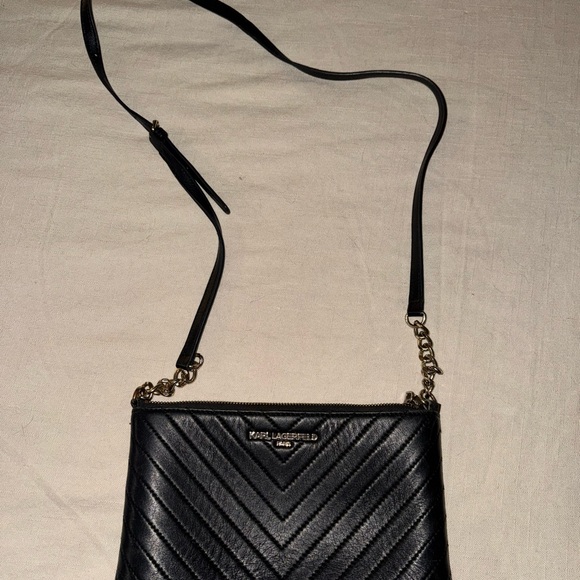 Karl Lagerfeld Handbags - Karl Lagerfeld Black Quilted Crossbody Bag